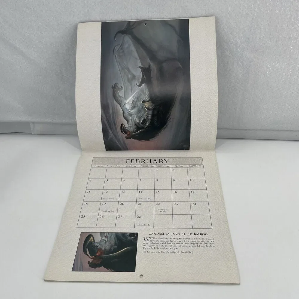 Lord of the Rings 2001 Tolkien Wall Calendar Illustrated John Howe LOTR 12